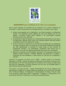 Capa de Livro: MANIFIESTO por la defensa de la vida en la amazonía