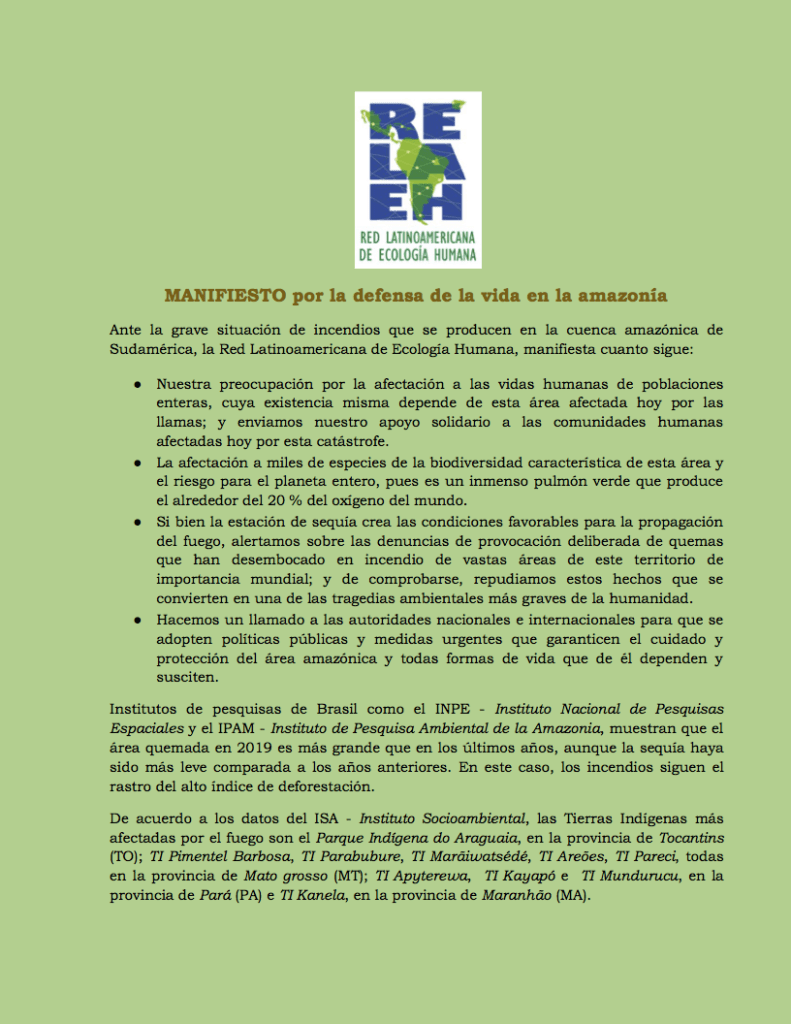Capa de Livro: MANIFIESTO por la defensa de la vida en la amazonía